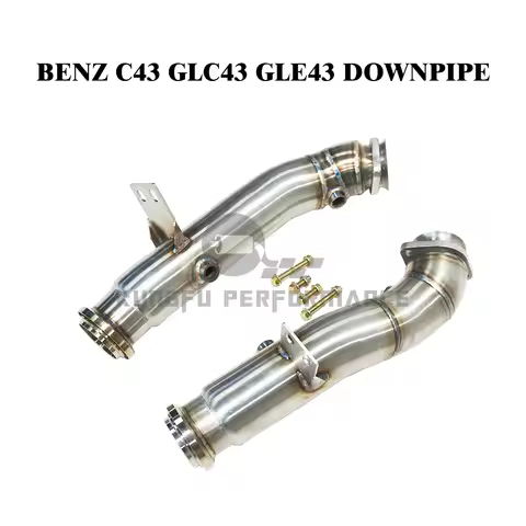 KUNGFU PERFORMANCE 3.0'' Catless E43 C43 Downpipe FOR MERCEDES-BENZ W205 M276 C400 C450 E400 2017+ 3