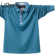 เสื้อยืดผู้ชายแขนยาวขนาดใหญ่ M-6XL VSheng เสื้อเชิ้ตพลัสไซส์เสื้อเสื้อโปโล