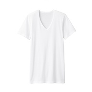 MUJI MUJI Mens No Side Seam Rib Knit V-Neck Short Sleeve T-Shirt 2-Pack Base Shirt