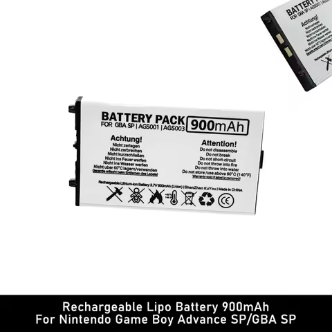 For Nintendo GBA SP Lipo Battery GAME BOY ADVANCE SP Battery Pack 3.7V 900mAh Lithium Ion Battery fo