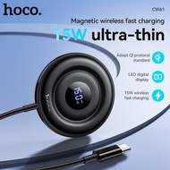 HOCO CW61 Qi 15W Magnetic Wireless Charger Fast Charging Type C Cable With Digital Display Charging 