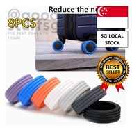 [SG FREE 🚚] 8pcs Luggage Wheels Protector Silicone Wheels Caster Shoes Travel Luggage Suitcase Reduce Noise Wheels Guard
