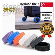 [SG FREE 🚚] 8pcs Luggage Wheels Protector Silicone Wheels Caster Shoes Travel Luggage Suitcase Reduc