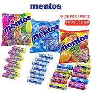 Mentos Mini Roll 10g Assorted Chewy Sweets Candy Mint / Fruit Mix / Rainbow Gula-gula Borong Halal R