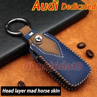 Audi Key Case Audi Q5 Q2 Q3 Q7 A1 A4 A3 A5 A6 A7 A8 Special Mad Horse Leather Keyring Case Buckle Leather Key Case