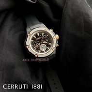Cerruti 1881 | CTCIWGQ2224302 Chronograph Men's Watch with Matt Grey Dial Black Silicon Strap