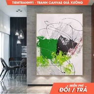 Wall painting, Large Green Abstract Painting Green 3D Textured Painting Black Minimalist Painting Wh
