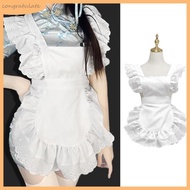 CONG Halloween Maid Apron for Women Halloween Cosplay Kitchen Cooking Baking Apron