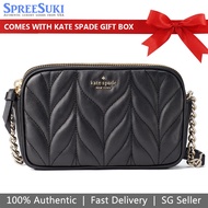 Kate Spade Handbag In Gift Box Crossbody Bag Kendall Briar Lane Quilted Black # WLRU5244