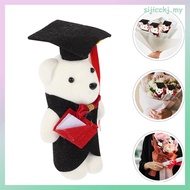 4 Pcs Dr. Bear Doll Fluffy Graduation Keepsakes Bouquet Plush Toy Graduate Figures  sijicckj