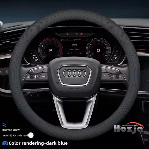 Leather Car Steering Wheel Cover for Audi A5 Q5 RS3 Q3 S5 A3 S3 Q5L S6 Q7 Q8 Q4 Q6 e-tron 2022 2023 