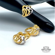 Fancy Jewellery Emas 916 Cincin 3Layer Love Emas 916 tulen Bajet Emas 916