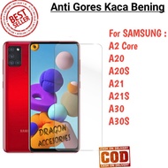 Samsung A2 Core A20 A20S A21 A21S A30 A30S Anti-Scratch Tempered Glass Screen Guard Protector