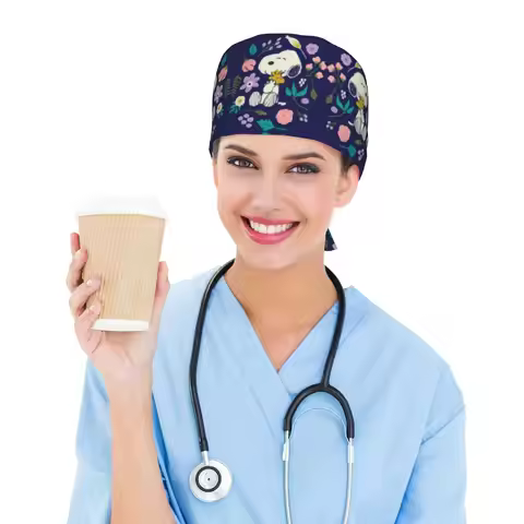 Custom S-snoopies Scrubs Cap Surgical Hats Women Men Manga Operating Room Cap Nursing Cap Lab Works 