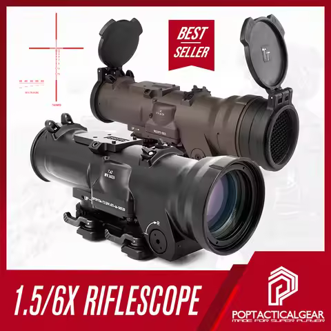 New Riflescope DR 1.5-6X CX5456 7.62NATO Reticle for Airsoft Hunting Full Mil Spec Marking Rifle Sco