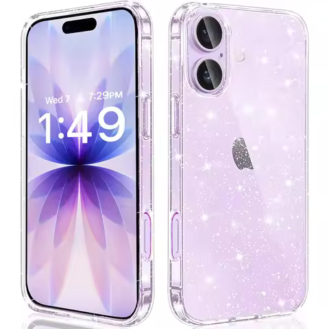 Clear Glitter Case For iPhone 17 Air 17E 16E 16 Pro Max 15 Plus 14 13 Mini 12 11 X XS XR SE 2022 202