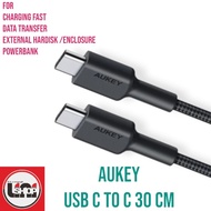 Usb C to C cable 30cm type C external data cable hard disk enclosure powerbank charge - Aukey