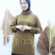 Selina Blouse Turtle neck KnittedWanita - Thick Premium Knitted Sweater, Korean Style Teenage Top