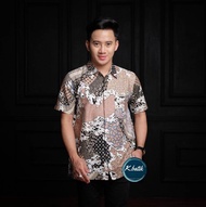 KEMEJA BATIK PRIA LENGAN PANJANG BATIK PREMIUM BATIK PRIA MOTIF KASTA ROSE GOLD KHARISMA BATIK