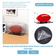 Flash Trend Football Display Case Acrylic Football Holder with Lid and Black Base Clear Football Box