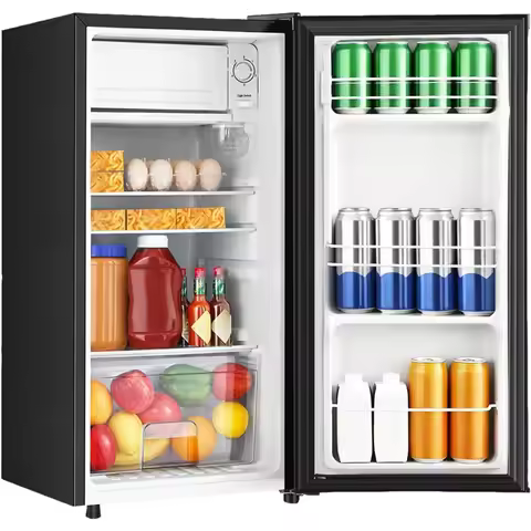 3.1 Cu.Ft Mini Fridge with Freezer Single Door Mini Refrigerator 5 Settings Temperature Adjustable C