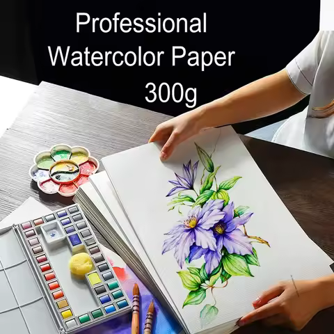 Baohong 300g Watercolor Paper A3 – Dual-Sided Rough & Fine Texture, Ideal for Landscape & Portrait P