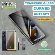 Tempered Glass Curve UV Anti Spy Infinix Zero Hot Note 30 40 40s 50 50s 60 Pro Plus 4g 5g Anti Scrat