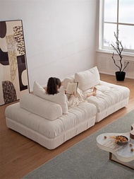 Scandinavian Single Module Sofa Small Apartment Living Room Corner Combination Tofu Block Bean Bag without Armrest Fabrics Sofa Bed
