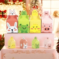 Ready Stock  Christmas Cute Rabbit Pig Frog Chick Handle Gift Box Christmas Eve Apple Wrapped Gift Box Christmas Gift Box Candy Cookies Nougat Packaging Box