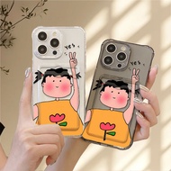 Silicone Material Case Cute Girl Hand V Casing For Samsung Galaxy A06 A16 4G 5G A55 A54 A35 A34 A25 