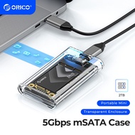 ORICO mSATA SSD Enclosure USB 3.1 5Gbps SATA to Type C SSD Hard Drive Enclosure SSD Adapter SATA SSD Box for mSATA SSD Compatible with Windows &amp; Mac OS(TC10)