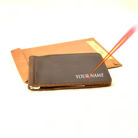 Handmade Personalized Money Clip Wallet Slim Genuine Leather with Metal Money Holder Wallet Clip eur