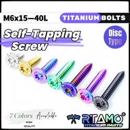 RTAMO | M6x15/20/25/30/35/40L Gr5 Titanium 13D UFO Disc Head Self-Tapping Screw