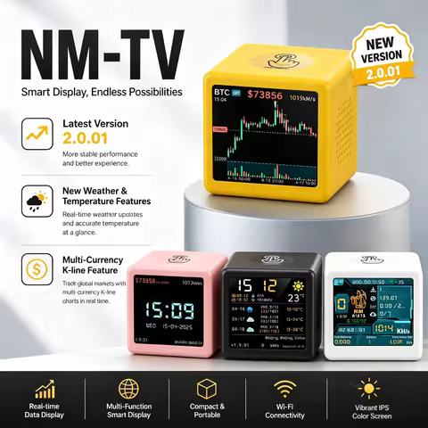 NMMiner Officail Corlorful Smart TV 1000KH/s better Nerdminer v2 ESP32 BTC SOLO Lottery Miner & Smar