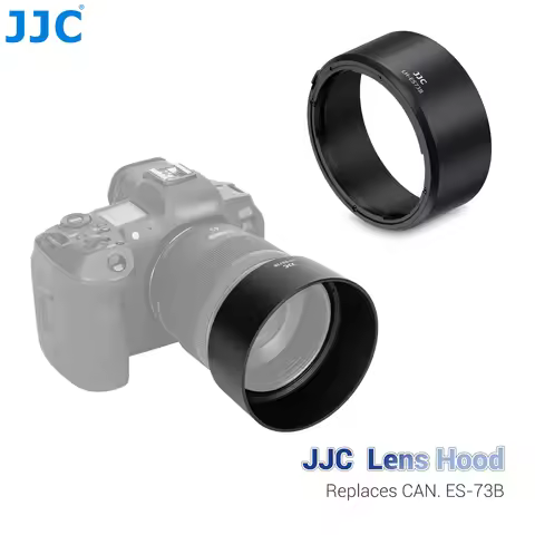 JJC ES-73B Reversible Lens Hood Shade for Canon RF 45mm RF45mm F1.2 STM on Canon EOS R8 R5 R6 Mark I