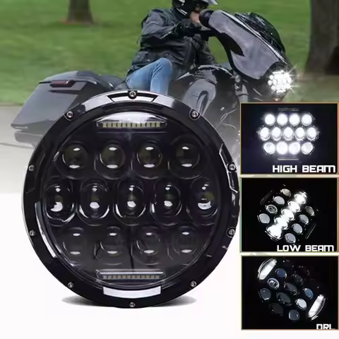 7" inch Motorcycle Headlight Round LED Projector For harley Cafe Racer Softai Fat Touring Electra Ro