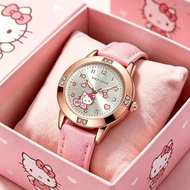 Hello Kitty Watch + Watch Box For Kids Cartoon Quartz Watch For Kids Anti-Fall Watch For Kids Lumino