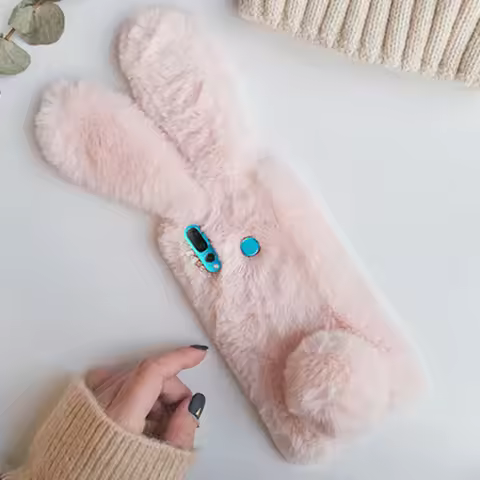 Fluffy Rabbit Silicone P40 Pro Phone Case For huawei Y6p Y6 Y7 p Y9 2019 10i Honor 8A 9A 9C 8X 9X Co