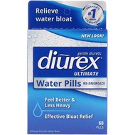 Diurex Ultimate Re-Energizing Water Pills 60 Capsules - Maximum Strength Diuretic - Relieve Water Bl