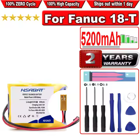 HSABAT 5200mAh BR-2/3AGCT4A 6 v Battery for PLC lithium-ion batteries Brown belt hook plug A98L-0031