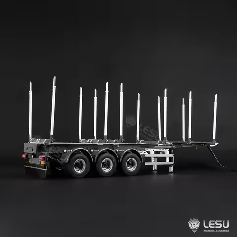 1/14 LESU Metal RC Log Semi Trailer KIT Wood Transport Vehicle Light Electric Drum Brake Lifting Leg