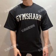 Gymshark Collegiate Men Women Sports Casual Printed Cotton Loose Round Neck Short Sleeves
