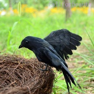 FALLFORBEAUTY Fake Crow Fake Decorative Bird Deter Miniatures Festival Decor DIY Crow Statue