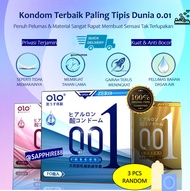 [3 Pcs] TERMURAH !!! 0.01 Paling Tipis Kuat Kondom Bergerigi Pemuas Istri OLO Original / Kondom untu