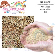 [Bundle Promotions!!] No Brand European Mix Millet/White Millet 1kg for Birds and Pets