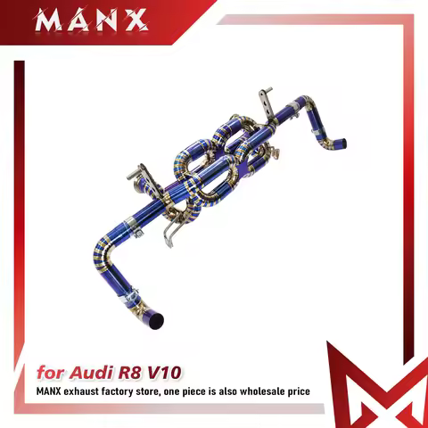for Audi R8 V10 5.2L 2015-2020 Ti Double X-Pipe Exhaust Midpipe System Dual X-Pipe Ultra Light Race 