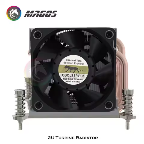 CPU Water Cooler 4 Heat Pipe Universal 2u Server Mute Radiator PWM 6800RPM Air Cooling Fan For LGA 2