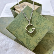 silver necklace square G Unisex Necklace Versatile Trendy Fashion Necklace