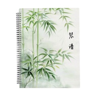 Transparent Non-Glare A4 Music Score Folder Bamboo Watercolor Modifiable Plastic Clip for Guzheng Er