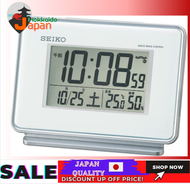 [100% Japan Import Original] Seiko Clock alarm clock Radio Digital 2 Channel Alarm Calendar Temperature Display White SQ767W SEIKO